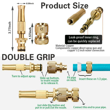 High Pressure Hose Nozzle Hose Nozzle Heavy Duty for Garden Hoses